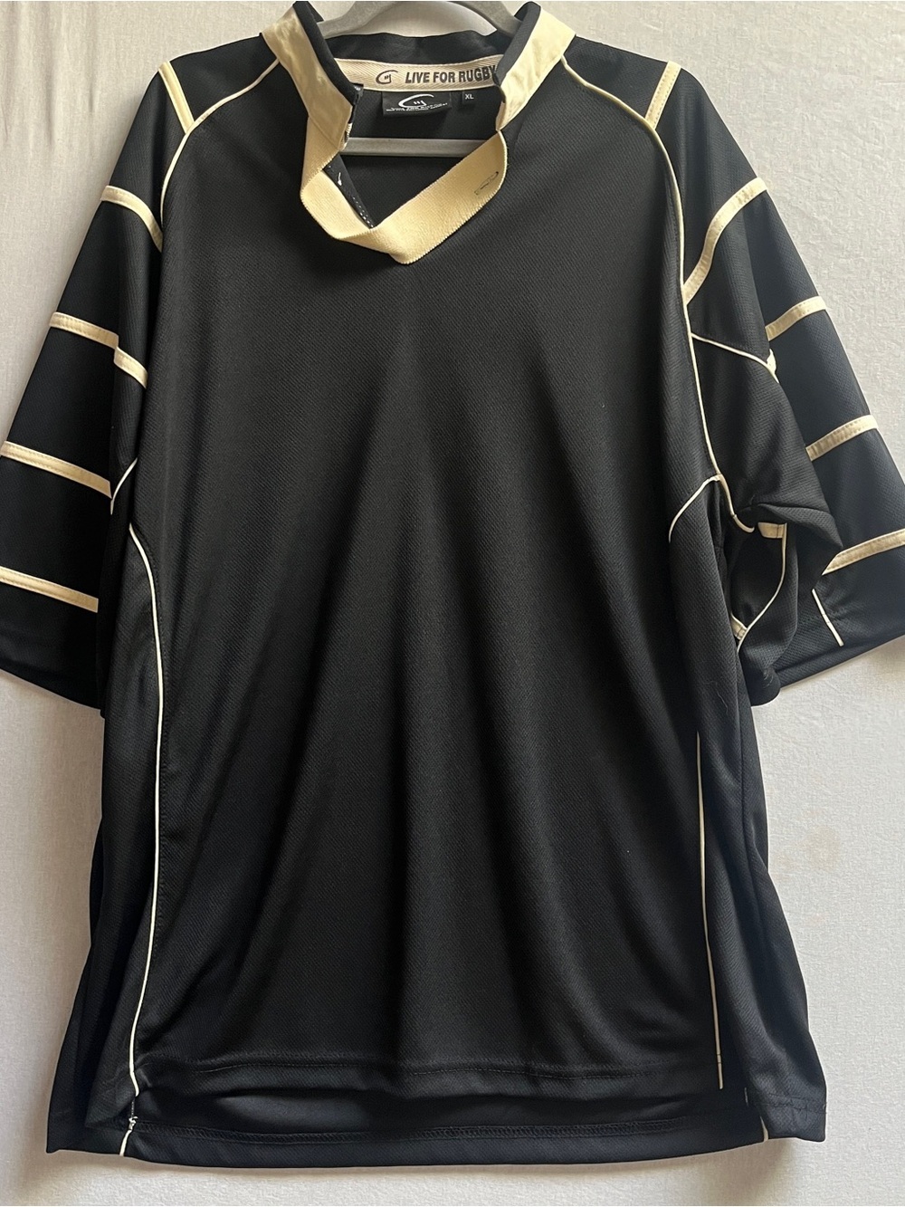 Live For Rugby Stout Monk Men's Black Performance Jersey XL